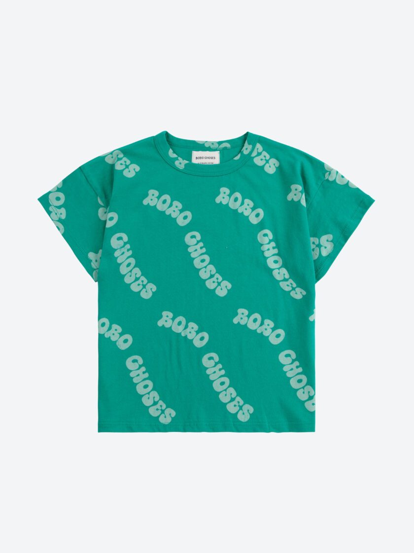 T-Shirt Wavy BC All Over Green, Bobo Choses