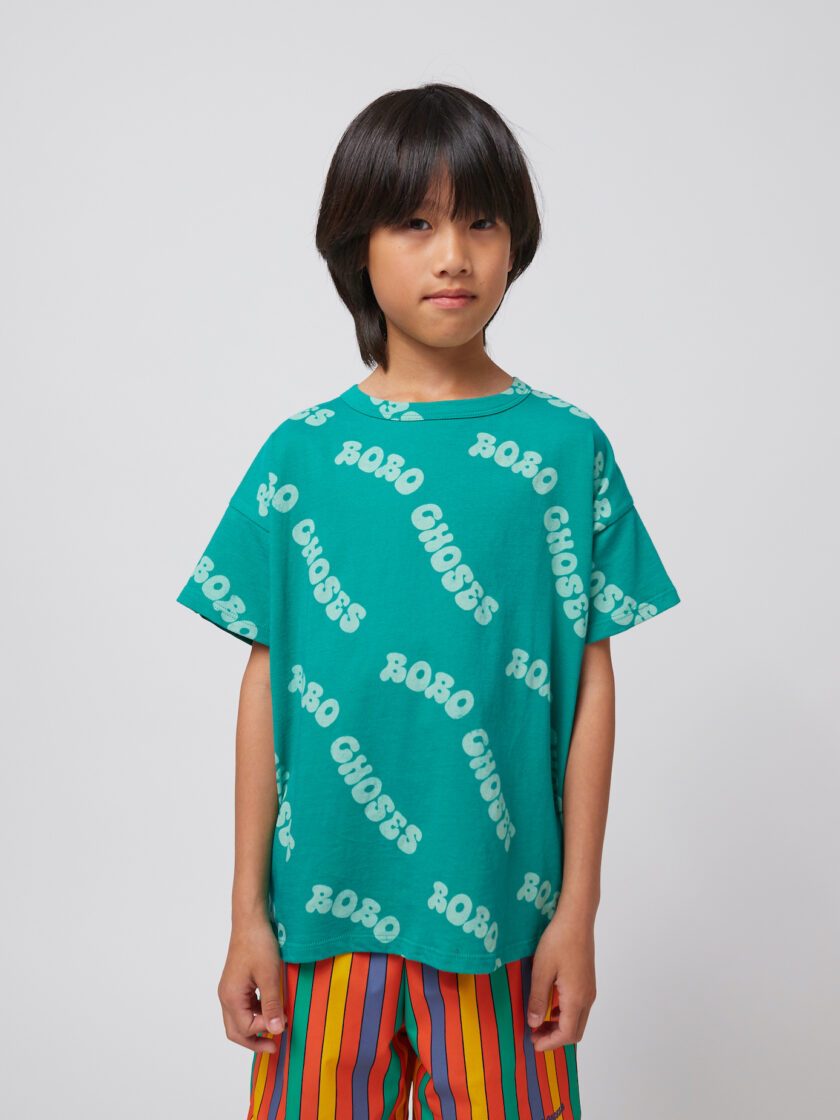 T-Shirt Wavy BC All Over Green, Bobo Choses – Bild 2