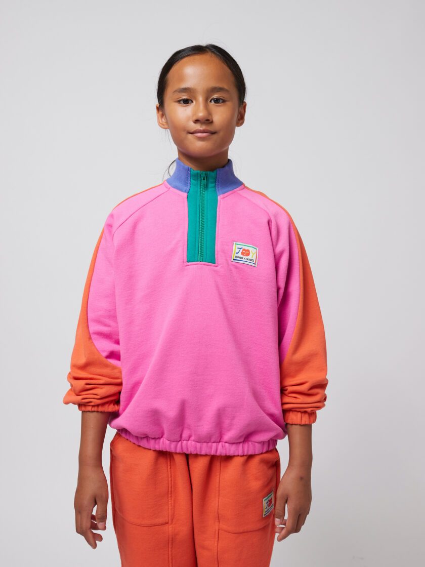 Zipp-Sweater Smiling Color Block, Bobo Choses – Bild 2