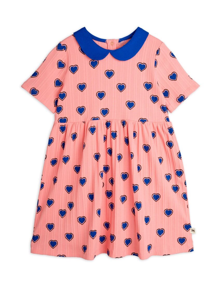 Kleid Outlined Hearts Pink, Mini Rodini – Bild 2