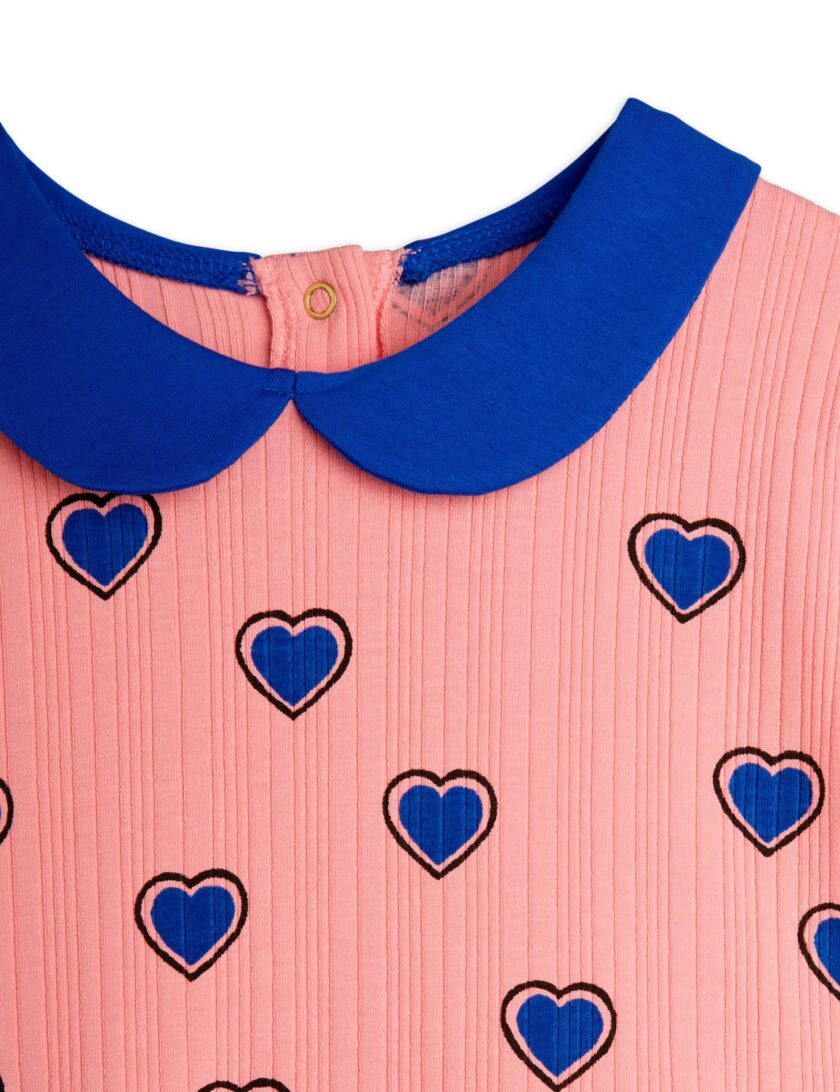 Kleid Outlined Hearts Pink, Mini Rodini – Bild 3