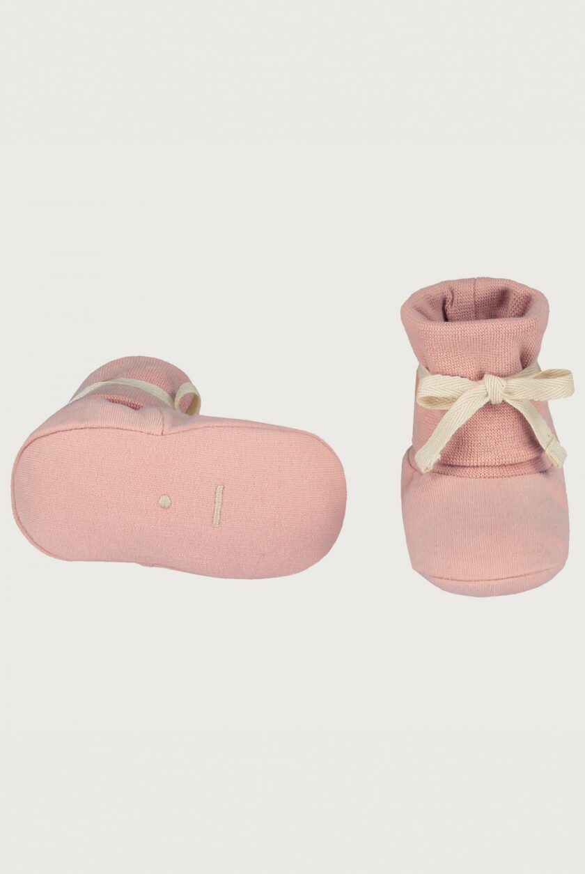 Baby Booties Faded Pink, Gray Label