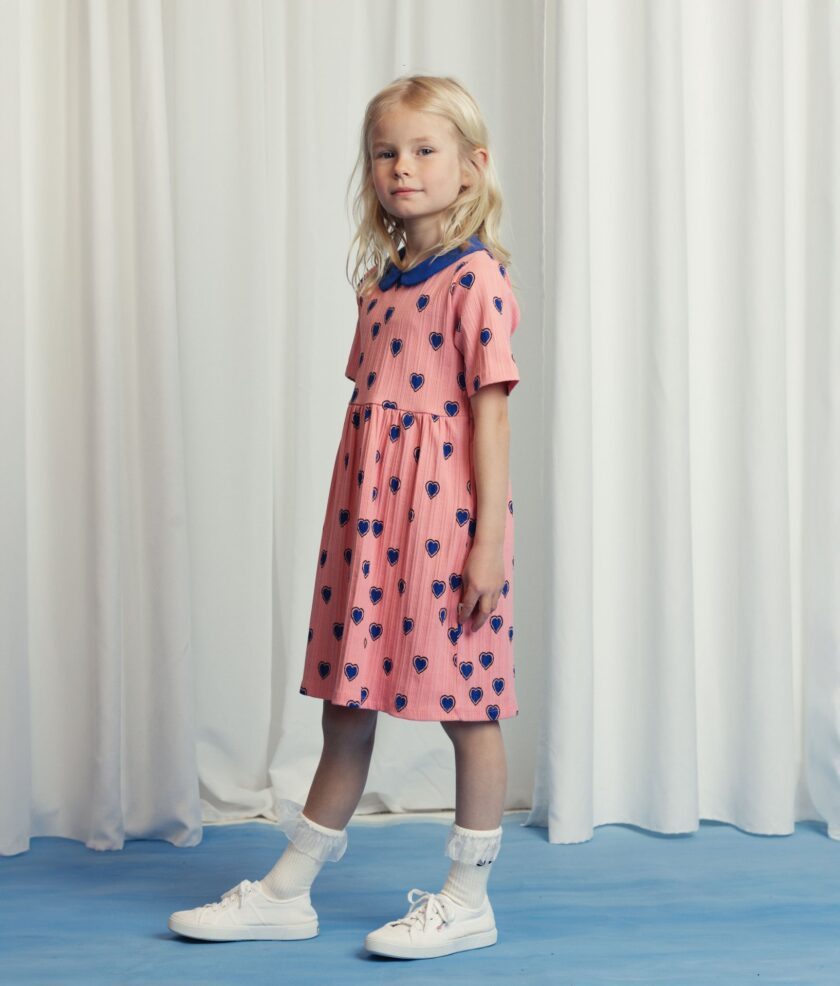 Kleid Outlined Hearts Pink, Mini Rodini