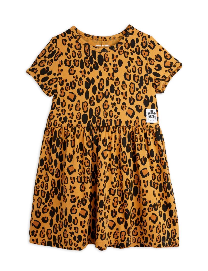 Kleid Basic Leopard Beige, Mini Rodini