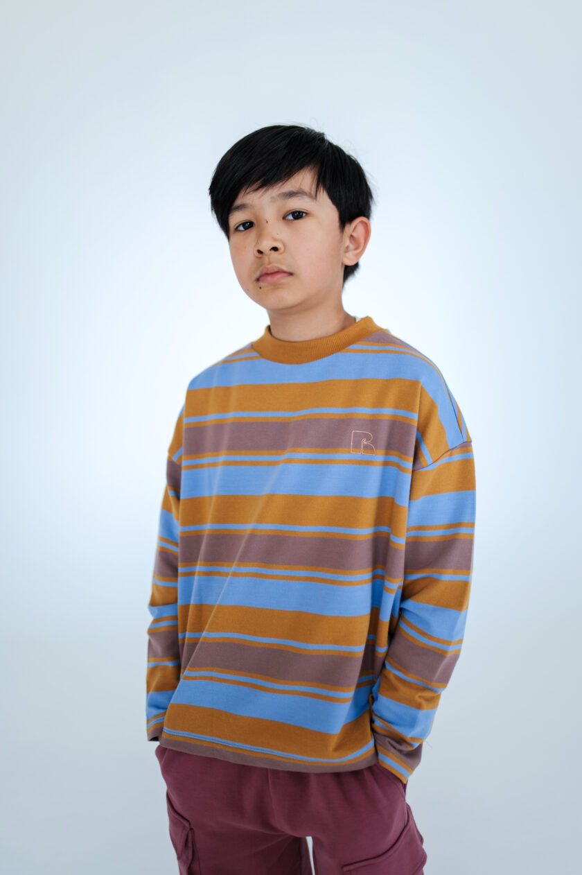 Sweater Boxy Multi Blue Powder Stripe, Repose AMS