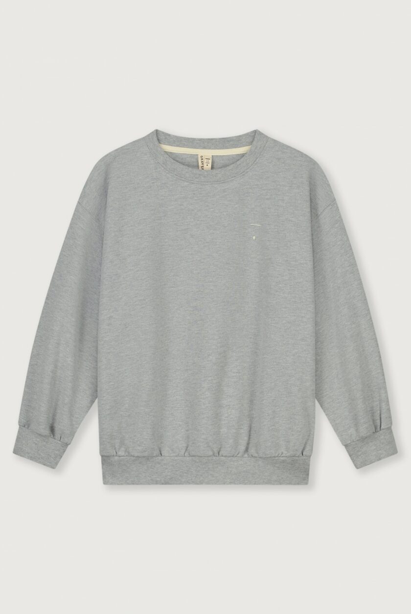 Sweater Dropped Shoulder Grey Melange, Gray Label