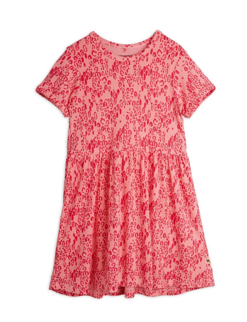 Kleid Mini Leopard AOP Pink, Mini Rodini