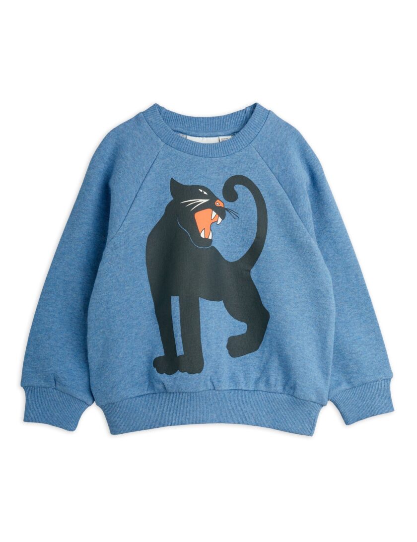 Sweater Panther Melange Blue, Mini Rodini