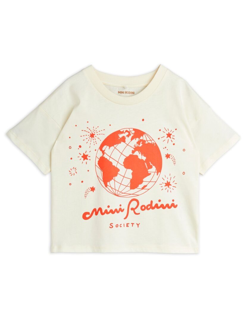T-Shirt Mini Rodini Society Offwhite, Mini Rodini – Bild 2