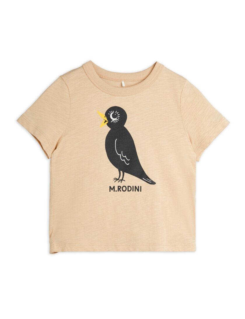 T-Shirt Blackbird Beige, Mini Rodini