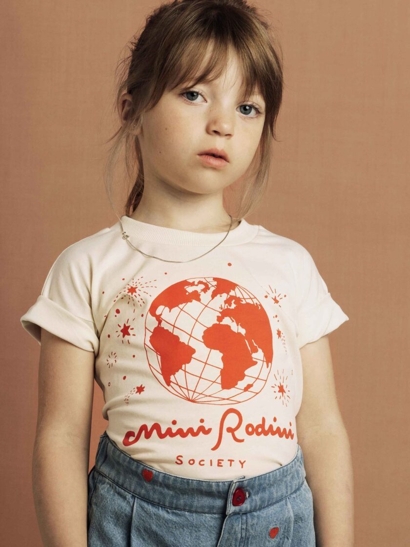 T-Shirt Mini Rodini Society Offwhite, Mini Rodini